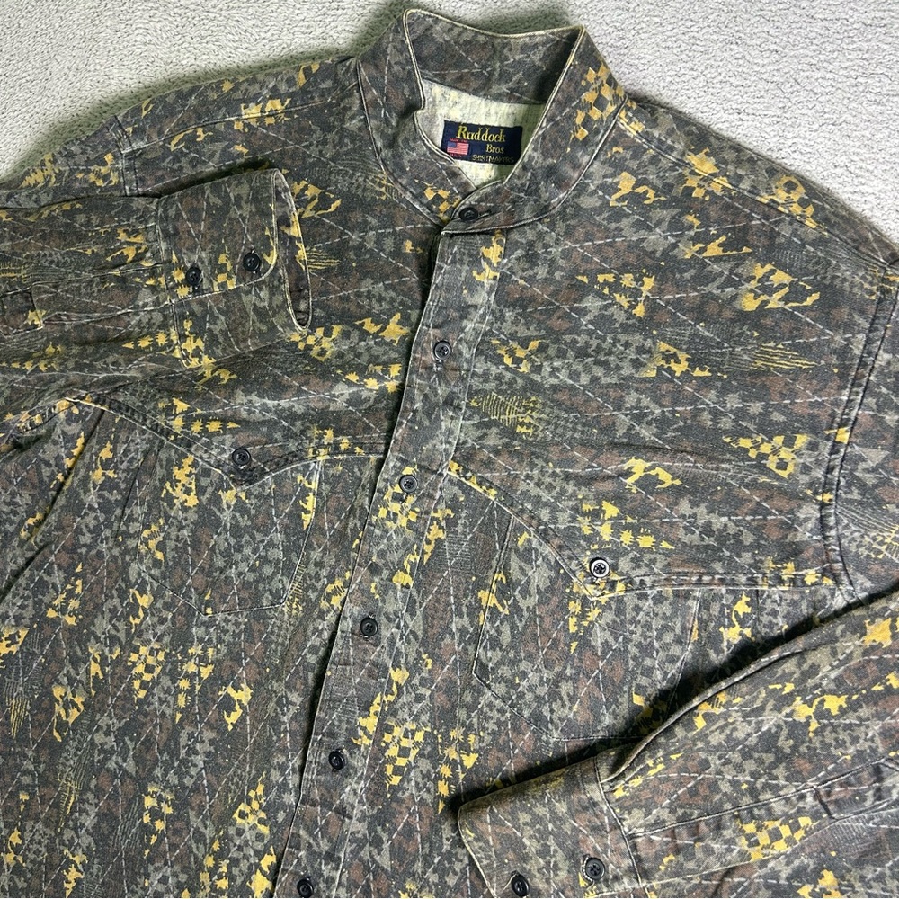 Vtg Ruddock Bros Western Shirt Men’s XL USA Made Aztec Southwestern Cowboy 90’s